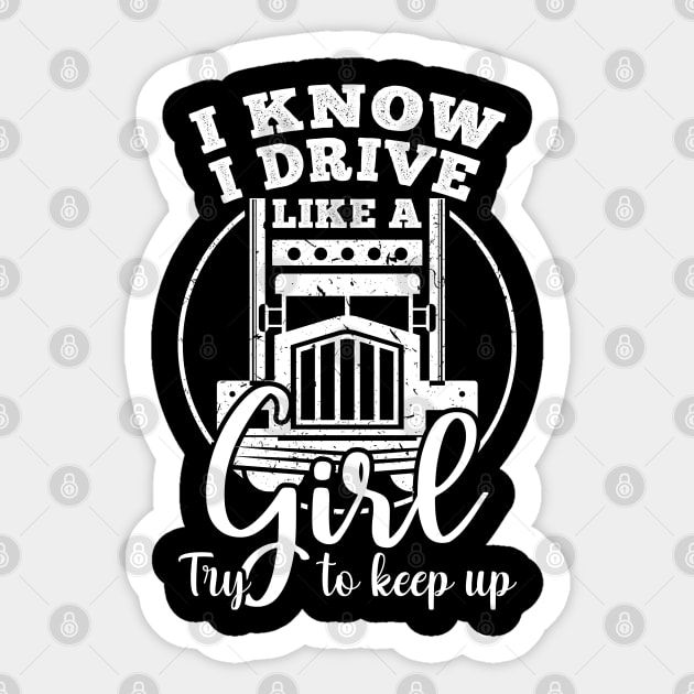 female trucke driver Sticker by Pharmacy Tech Gifts